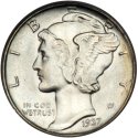 1916-1945 Mercury Silver Dime Melt Value