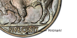 Buffalo Nickel Mintmark