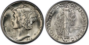 1916-1945 Mercury Silver Dime Melt Value